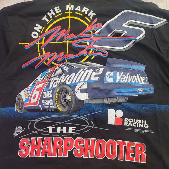 Vintage Valvoline Mark Martin Sharpshooter Nascar AOP tee Shirt - Picture 3 of 5